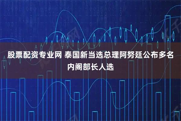 股票配资专业网 泰国新当选总理阿努廷公布多名内阁部长人选